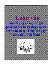 Luận văn Thực trạng và một số giải pháp nhằm hoàn thiện quản trị nhân sự tại Tổng công ty xăng dầu Việt Nam