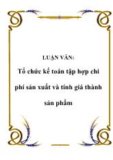 Luận văn Tổ chức kế toán tập hợp chi phí sản xuất và tính giá thành sản phẩm