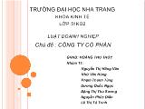 Luật doanh nghiệp - Chủ đề: Công ty cổ phần