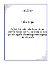 Lý luận tuần hoàn và chu chuyển tư bản với việc sử dụng có hiệu quả các nguồn vốn trong doanh nghiệp của nhà nước
