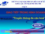 Môn: Giao tiếp trong kinh doanh - Truyền thông đa văn hoá