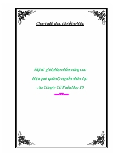 Một số giải pháp nhằm nâng cao hiệu quả quản lý nguồn nhân lực của Công ty Cổ Phần May 10