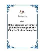 Một số giải pháp xây dựng và phát triển thương hiệu cho Công ty Cổ phần Hương Sen