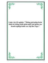 Những giải pháp hoàn thiện hệ thống kênh phân phối sản phẩm của doanh nghiệp bánh cao cấp Bảo Ngọc
