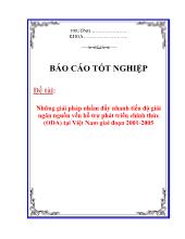 Những giải pháp nhằm đẩy nhanh tiến độgiải ngân nguồn vốn hỗ trợ phát triển chính thức (ODA) tại Việt Nam giai đoạn 2001-2005