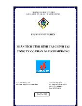 Phân tích tình hình tài chính tại công ty cổ phần dầu khí Mêkông