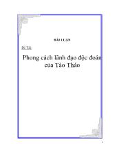 Phong cách lãnh đạo độc đoán của Tào Tháo