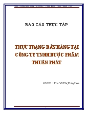 Thực trạng bán hàng tại công ty TNHH dược phẩm Thuận Phát