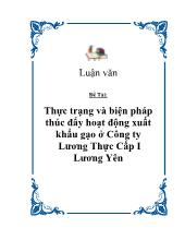 Thực trạng và biện pháp thúc đẩy hoạt động xuất khẩu gạo tại công ty lương thực cấp I Lương Yên