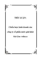 Tiểu luận Chiến lược kinh doanh của công ty cổ phần nước giải khát Sài Gòn - Tribeco