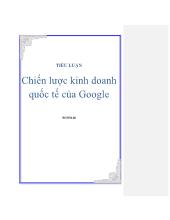 Tiểu luận Chiến lược kinh doanh quốc tế của Google