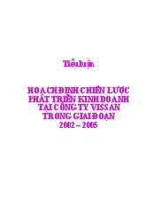 Tiểu luận Hoạch định chiến lược phát triển kinh doanh tại công ty vissan trong giai đoạn 2002 – 2005