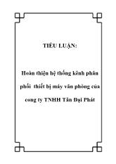 Tiểu luận Hoàn thiện hệ thống kênh phân phối thiết bị máy văn phòng của công ty TNHH Tân Đại Phát