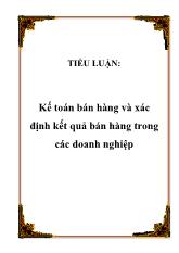 Tiểu luận Kế toán bán hàng và xác định kết quả bán hàng trong các doanh nghiệp
