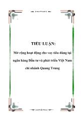 Tiểu luận Mở rộng hoạt động cho vay tiêu dùng tại ngân hàng Đầu tư và phát triển Việt Nam chi nhánh Quang Trung