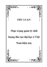 Tiểu luận Thực trạng quản lý chất lượng đào tạo đại học tại Việt Nam hiện nay