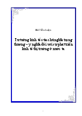 Tiểu luận Tư tưởng kinh tế của chủ nghĩa trọng thương – Ý nghĩa đối với sự phát triển kinh tế thị trường ở nước ta