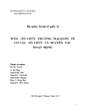 WTO - Tổ chức thương mại quốc tế cơ cấu tổ chức và nguyên tắc hoạt động