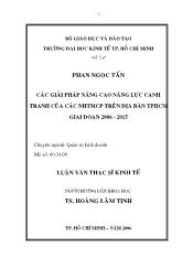 Các giải pháp nâng cao năng lực cạnh tranh của các ngân hàng thương mại cổ phần trên địa bàn tphcm giai đoạn 2006 - 2015