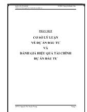 Cơ sở lý luận về dự án đầu tư và đánh giá hiệu quả tài chính dự án đầu tư