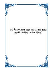 Đề án Chính sách thù lao lao động hợp lý và động lực lao động