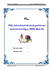 Đề tài Báo cáo phân tích tình hình tài chính qua tài chính của công ty TNHH Minh Hà