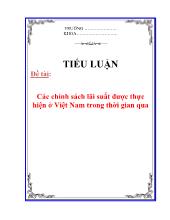 Đề tài Các chính sách lãi suất được thực hiện ở Việt Nam trong thời gian qua