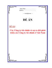 Đề tài Các công ty tài chính và sựra đời phát triển các công ty tài chính ở Việt Nam