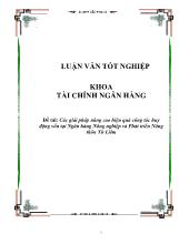 Đề tài Các giải pháp nâng cao hiệu quả công tác huy động vốn tại ngân hàng nông nghiệp và phát triển nông thôn Từ Liêm