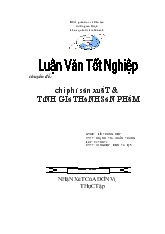 Đề tài Chi phí sản xuất và tính giá thành sản phẩm