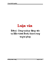 Đề tài Công tác huy động vốn tại Maritime Bank, thực trạng và giải pháp