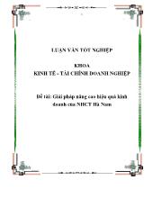 Đề tài Giải pháp nâng cao hiệu quả kinh doanh của ngân hàng công thương Hà Nam