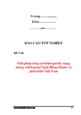 Đề tài Giải pháp nâng cao hiệu quả tín dụng trung - Dài hạn tại Ngân Hàng đầu tư và phát triển Việt Nam