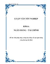 Đề tài Giải pháp tăng cường huy động vốn ở ngân hàng công thương Ba Đình
