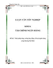 Đề tài Giải pháp tăng cường huy động vốn tại ngân hàng công thương Ba Đình