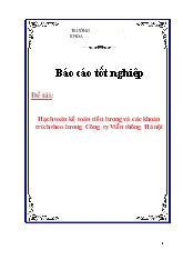 Đề tài Hạch toán kế toán tiền lương và các khoản trích theo lương Công ty Viễn thông Hà Nội