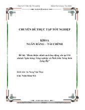 Đề tài Hoàn thiện chính sách huy động vốn tại chi nhánh ngân hàng nông nghiệp và phát triển nông thôn Láng Hạ