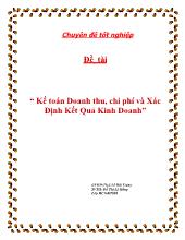Đề tài Kế toán doanh thu, chi phí và xác định kết quả kinh doanh