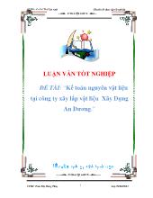 Đề tài Kế toán nguyên vật liệu tại công ty xây lắp vật liệu xây dựng An Dương