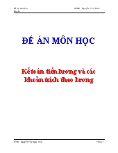Đề tài Kế toán tiền lương và các khoản trích theo lương