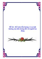Đề tài Kế toán tiền lương và sự ảnh hưởng của tiền lương đối với người lao động