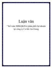 Đề tài Kế toán xác định kết quả kinh doanh và phân phối lợi nhuận tại Công ty Cơ khí An Giang