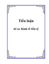 Đề tài Kinh tế tiền tệ