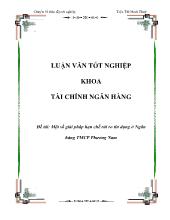 Đề tài Một số giải pháp hạn chế rủi ro tín dụng ở Ngân hàng thương mại cổ phần Phương Nam