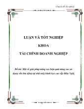 Đề tài Một số giải pháp nâng cao hiệu quả nâng cao sử dụng vốn lưu động tại nhà máy bánh kẹo cao cấp Hữu Nghị