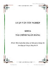 Đề tài Một số giải pháp nâng cao hiệu quả sử dụng vốn lưu động tại Công ty Sông Đà 10