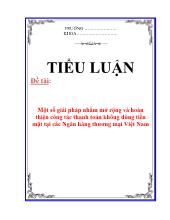 Đề tài Một số giải pháp nhằm mở rộng và hoàn thiện công tác thanh toán không dùng tiền mặt tại các Ngân hàng thương mại Việt Nam