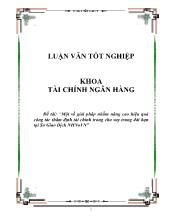 Đề tài Một số giải pháp nhằm nâng cao hiệu quả công tác thẩm định tài chính trong cho vay trung dài hạn tại Sở Giao Dịch ngân hàng nông nghiệp Việt Nam
