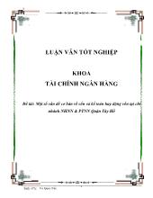 Đề tài Một số vấn đề cơ bản về vốn và kế toán huy động vốn tại chi nhánh ngân hàng nông nghiệp và phát triển nông thôn Quận Tây Hồ