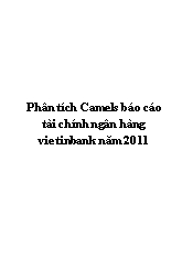 Đề tài Phân tích camels báo cáo tài chính ngân hàng vietinbank năm 2011